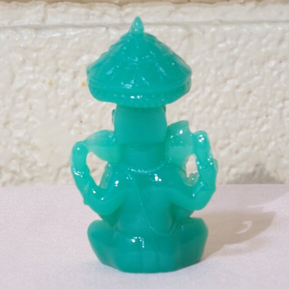 GANESH *GLOW in the DARK*STATUE with Parasol-Jade Color-Shiva-Home-Altar-Gift - Picture 4 of 7